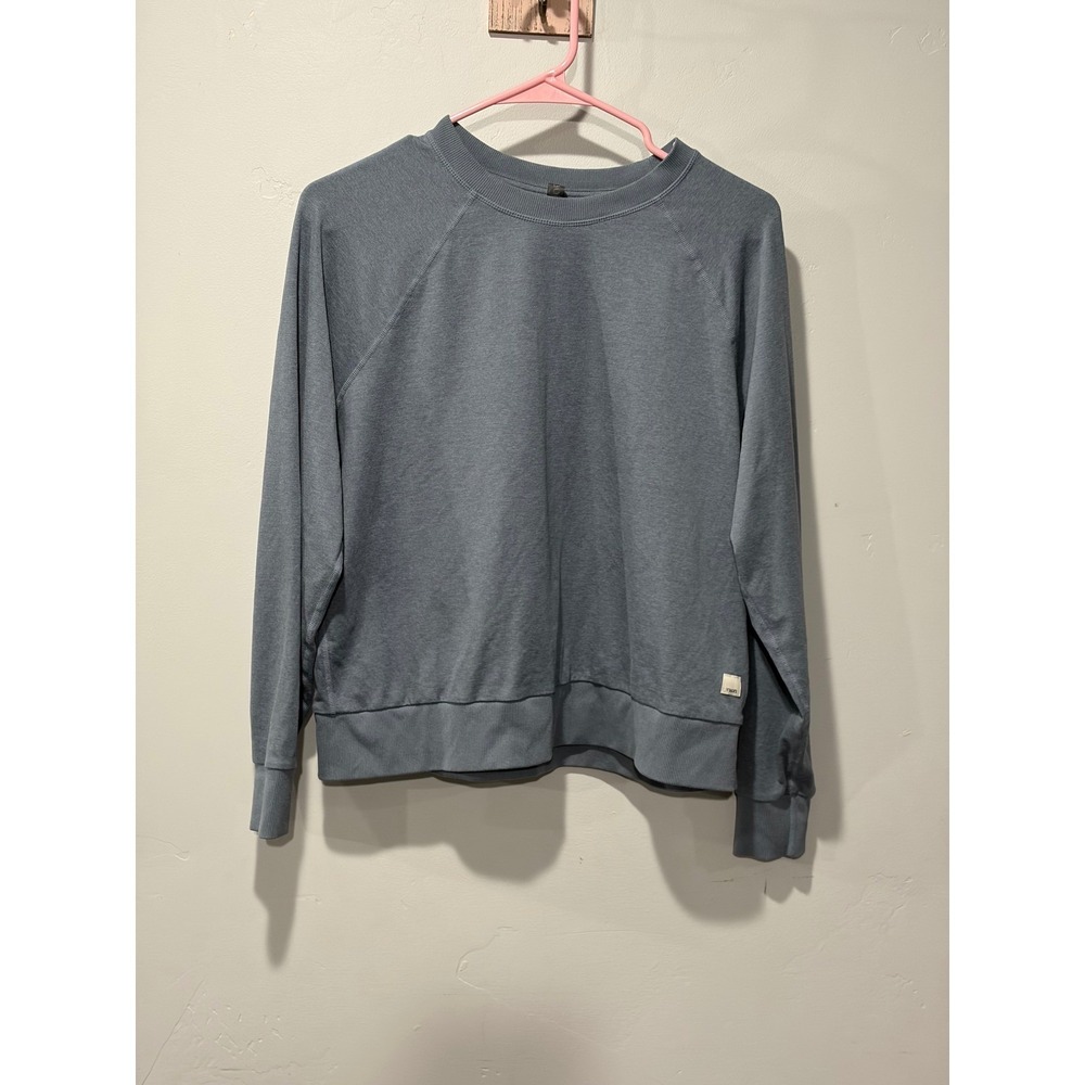 Vuori Halo Essential Crewneck Sweatshirt Blue Gray DreamKnit Pullover Small